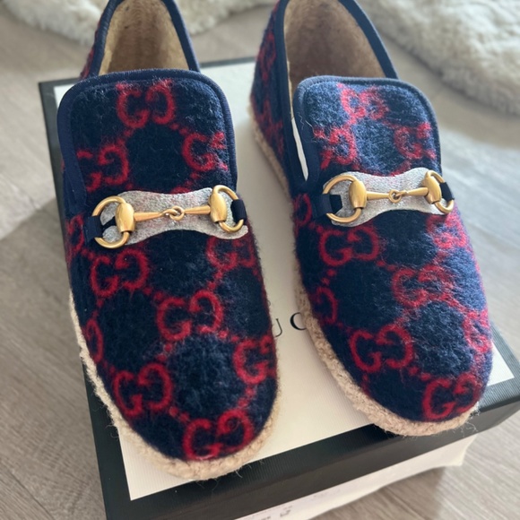 Gucci Fria Horsebit Loafers GG Wool - Picture 2 of 6